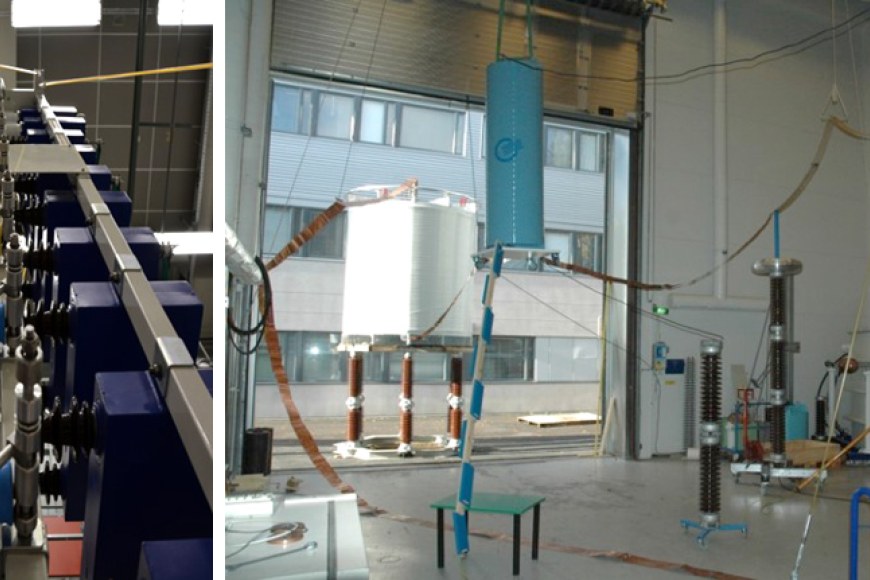 Figure 3 Impulse generator and impulse testing of air core reactor