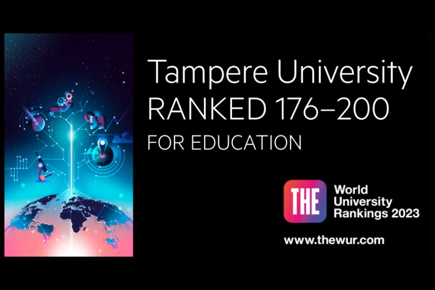 THE logo, jossa teksti Tampere University ranked 176-200 for education.