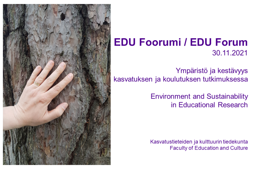 EDU Forum picture, a hand on a tree