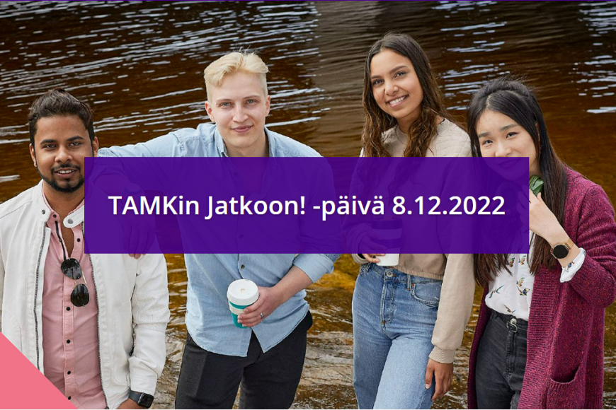 TAMKin Jatkoon! -päivä 8.12.2022. Kuvassa 4 nuorta.