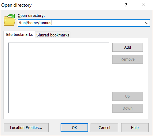 WinSCP open directory window
