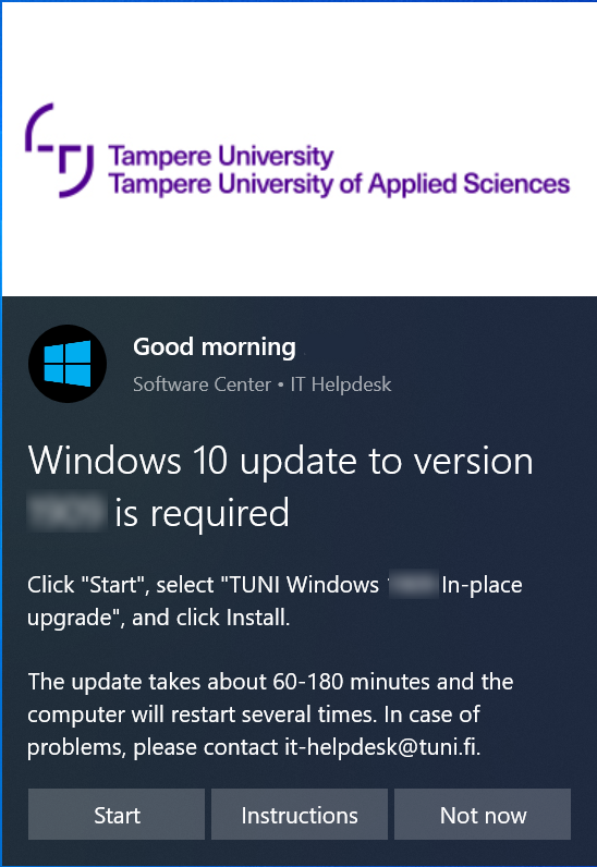 Installing Windows 10, Start.