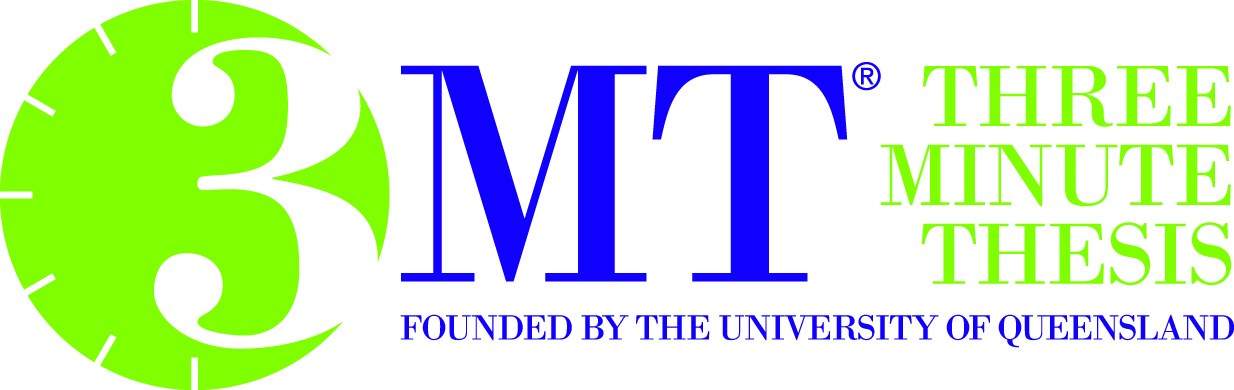 Kansainvälisen Three minute thesis -kilpailun logo.