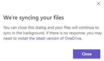 We are syncing your files.