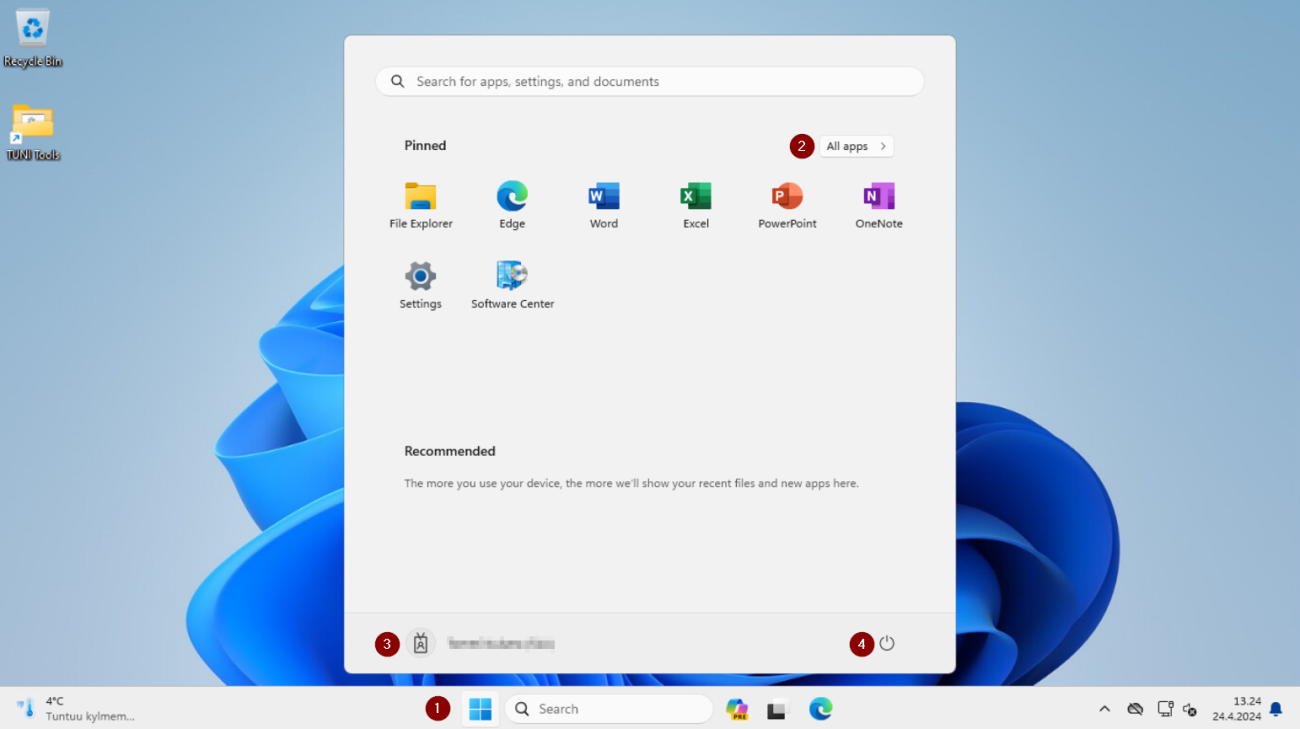 Picture of Windows 11 start menu.