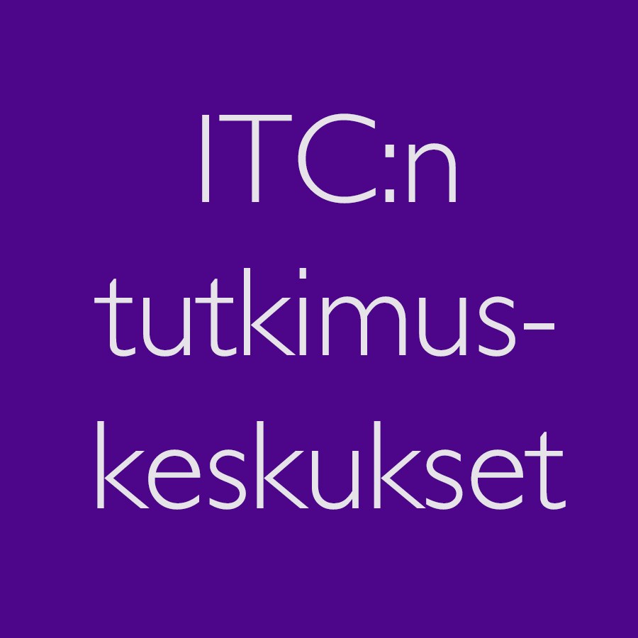 Kuvassa on teksti ITC:n tutkimuskeskukset.