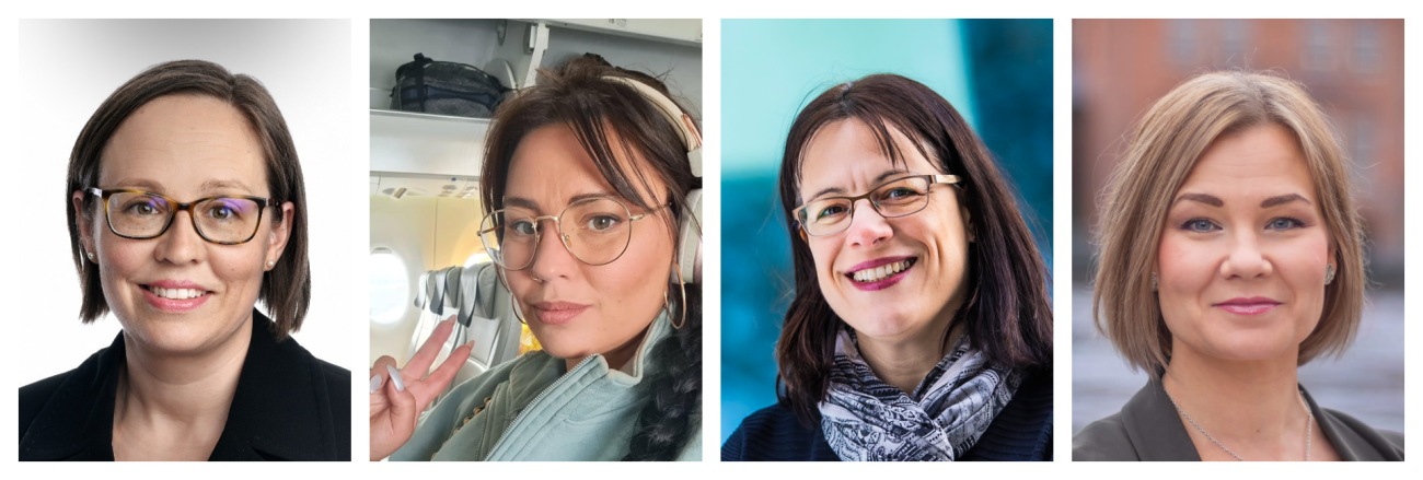 Pirkko Alander, Marea de Koning, Laeticia Petit and Heini Wallander