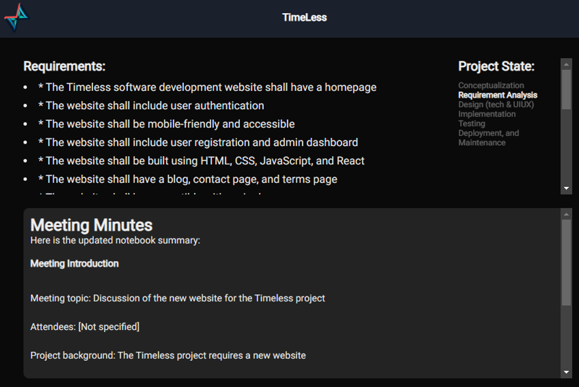 TimeLess: Käyttöliittymä
