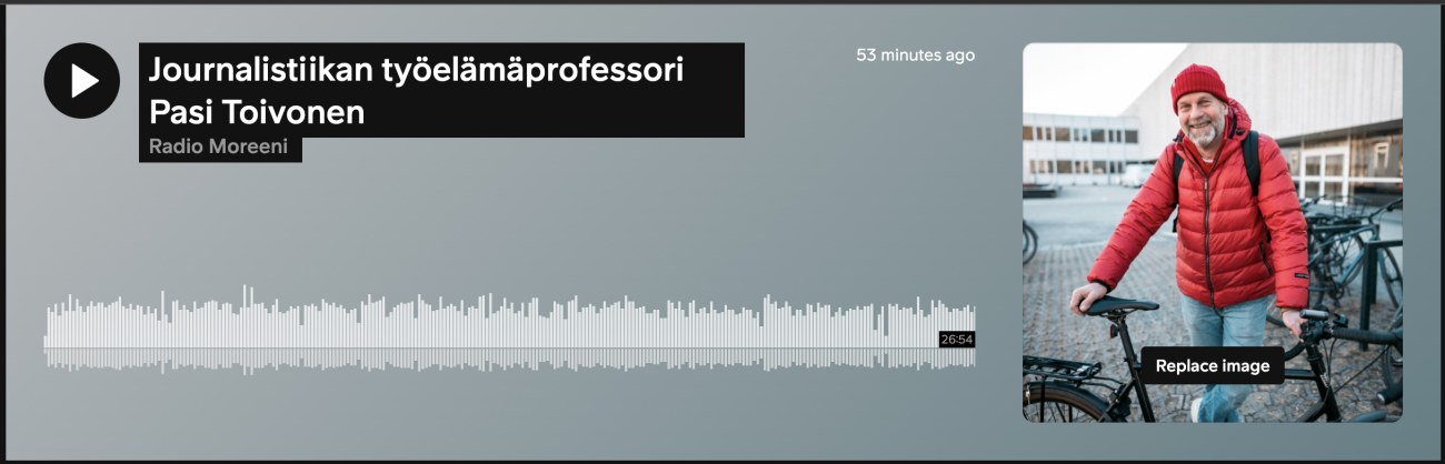 Kaappauskuva Pasi Toivosen haasttelusta Radio Moreenin sounscloudista