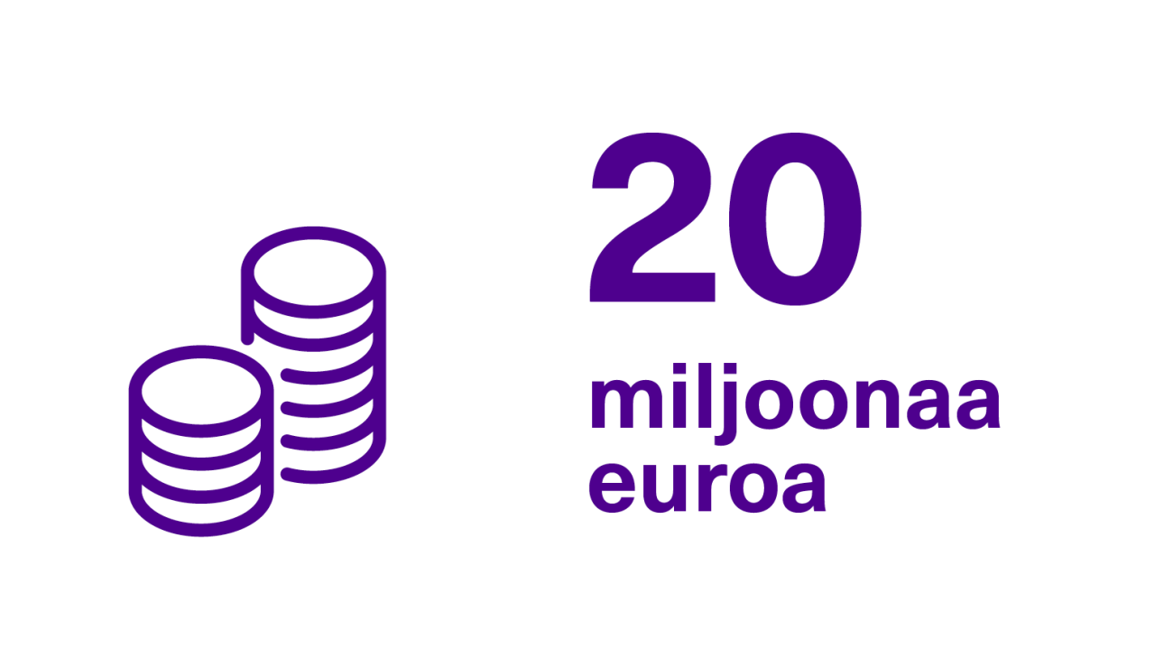 20 miljoonaa euroa.