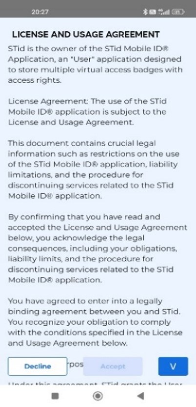 Kuva 5. Lue ja hyväksy sovelluksen mainitsemat käyttöehdot koskien käyttäjätietojen käsittelyä sivu 1/3