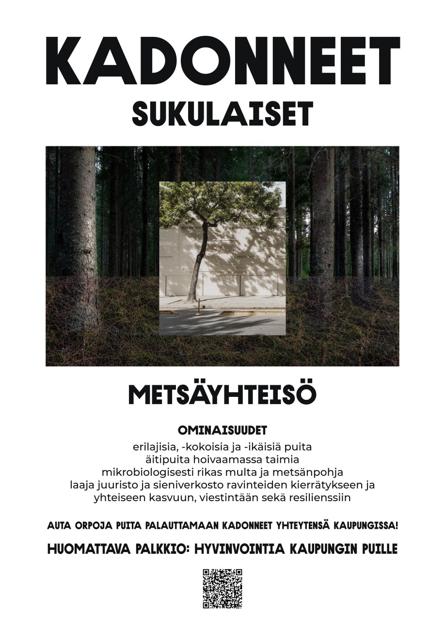Kadonnut metsäyhteisö -taidejuliste.