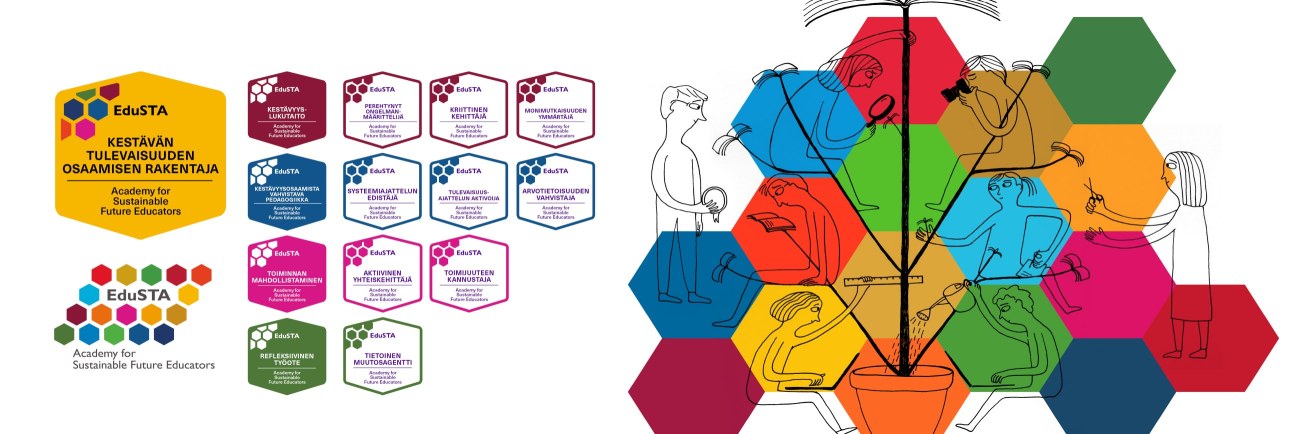 Kestävän tulevaisuuden osaamisen rakentajat koulutus perustuu EduSTA -hankkeen materiaaleihin.