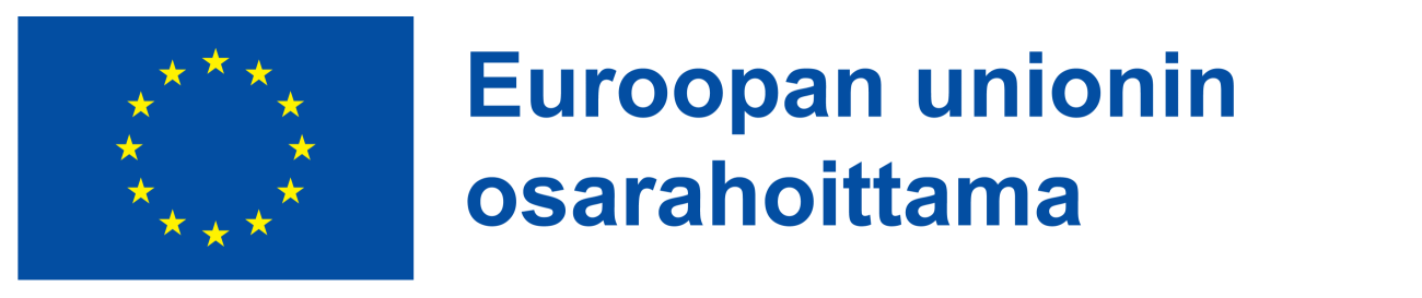 Euroopan unionin osarahoittaja -logo. Sininen lippulogo.
