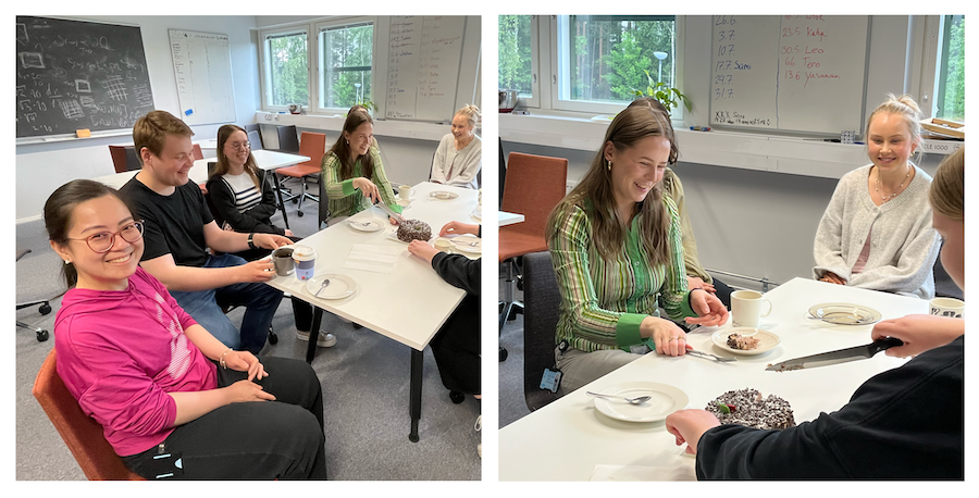 Celebrating graduation with cake