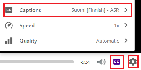 tekstitys Panopton soittimessa