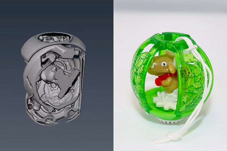 Röntgenmikrotomografiakuva joulukuusenkoristeesta.