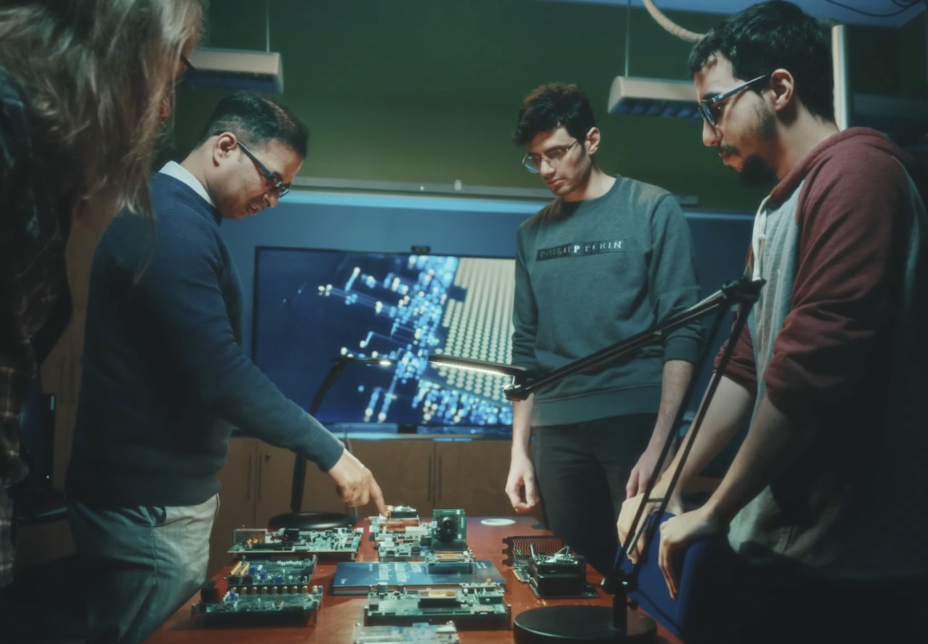 tenure track professor Mohsin Abbas with his students