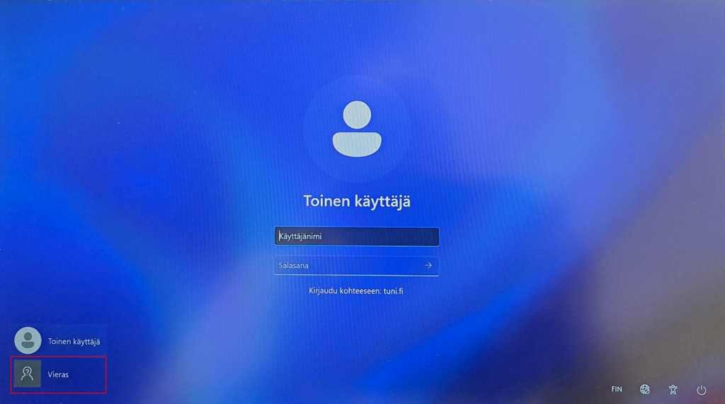 Login screen on other computers connected to the service.