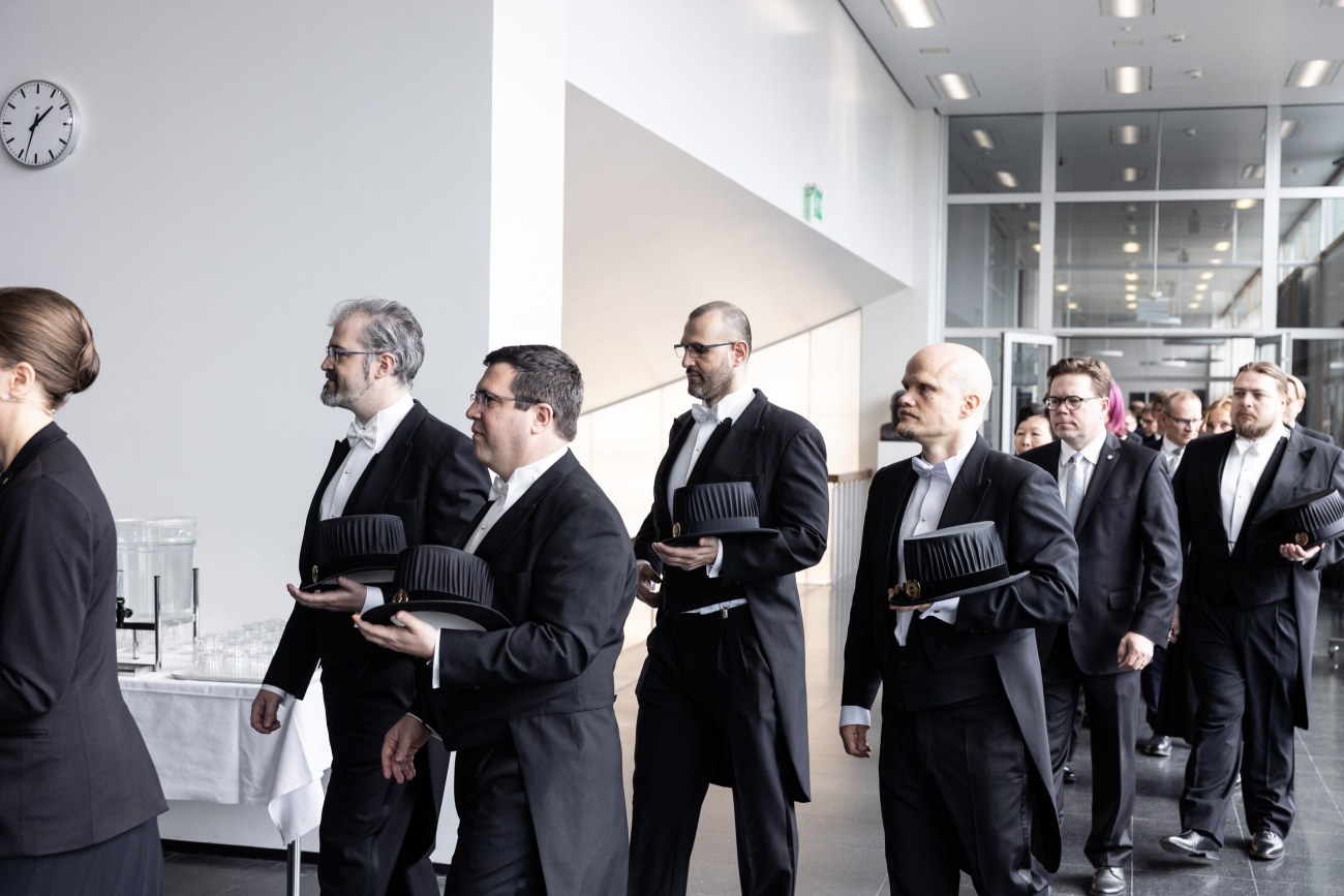 Ceremonial procession of the new professors.