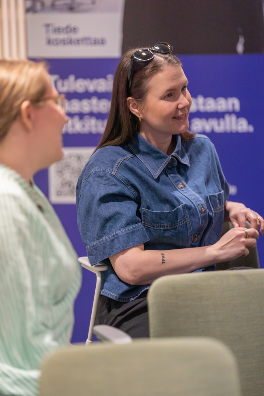 people talking in an event