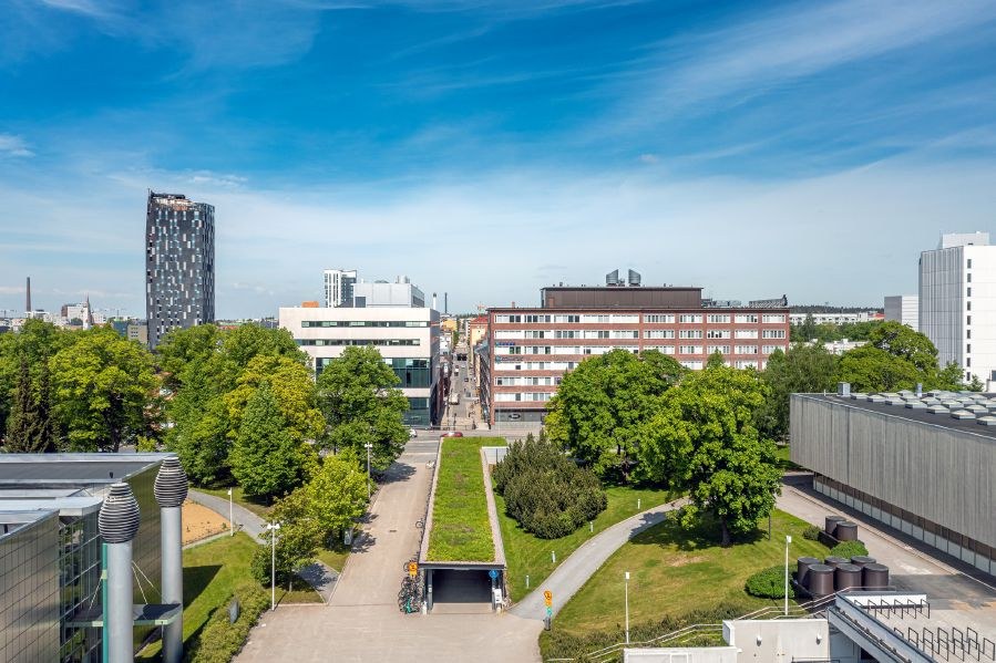 Picture of city centre campus in summer